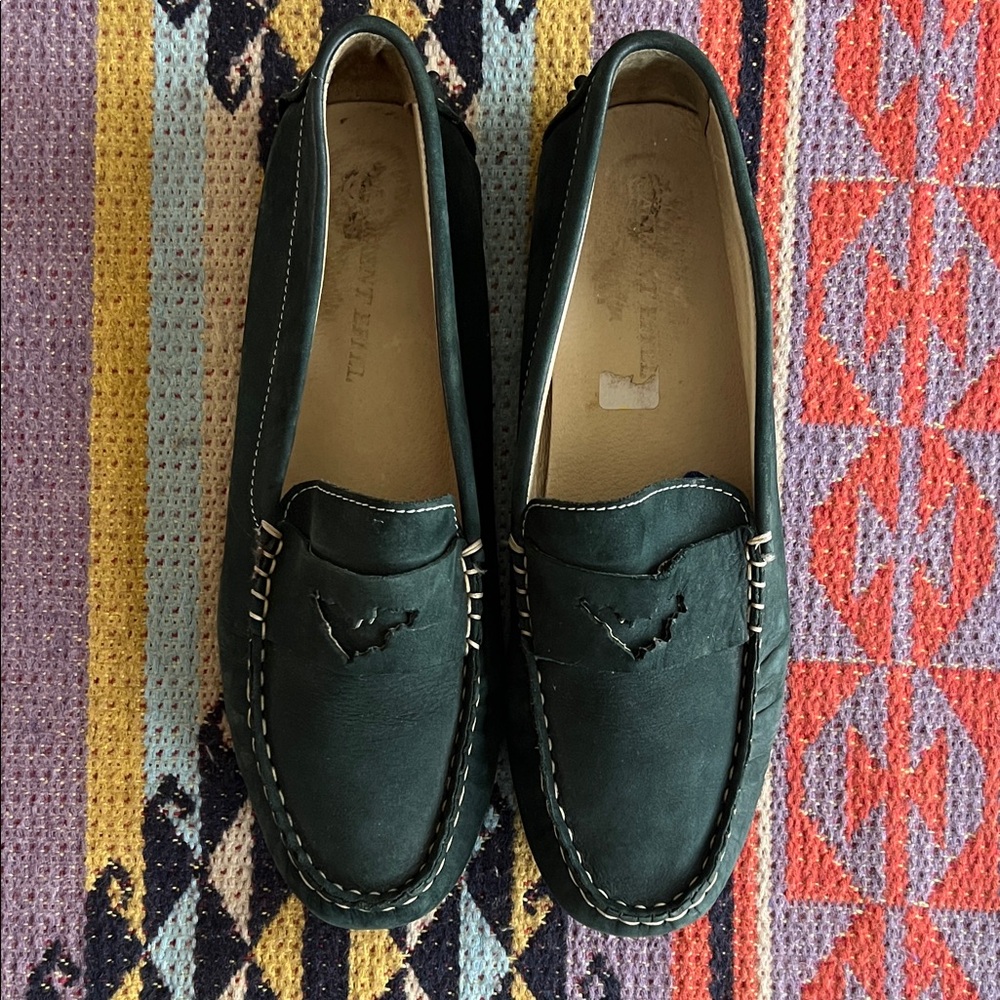 Laurent Effel forest Green driving Loafers size 41 with Stitch Detailing
